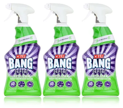 Produktbild von Cillit Bang Expert Fettlöser Kraftreiniger Küche 750ml Sprühflasche (3er Pack)