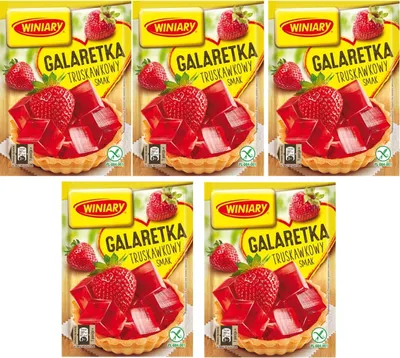 Produktbild von 5 x Winiary Götterspeise Erdbeere / Galaretka truskawka truskawkowa