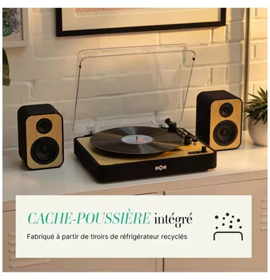 Image de Platine Vinyle Vintage Design Bambou, Son Stéréo - House Of Marley