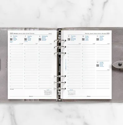Produktbild von FILOFAX Kalendereinlage 2025 A5 1 Woche - 2 Seiten weiss mehrsprachig 25-68514