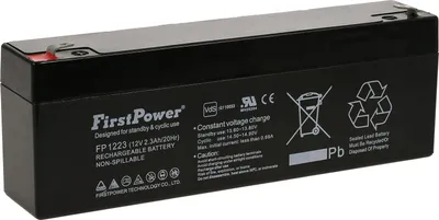 Produktbild von FirstPower Blei-Gel Akku FP1223 ersetzt Multipower MP2.3-12, MP2.2-12 VdS 12V 2,3Ah