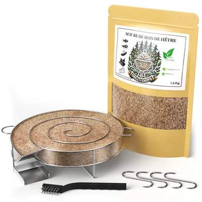 Image de Boîte à fumoir/générateur de fumée avec 1,3 kg de copeaux de hêtre et accessoires