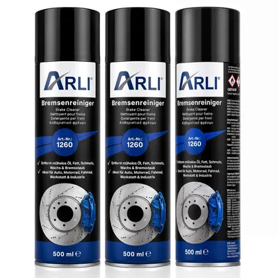 Produktbild von ARLI Bremsenreiniger 3x 500ml Bremsreiniger Spray Bremsen Kupplungsreiniger 360° Ventil Aerosol Reiniger Universal