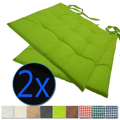 Produktbild von Stuhlkissen Nizza 38x38 cm 2er Pack Sitzkissen mit Steppung, Farbe:Grün
