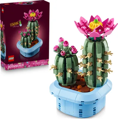 Produktbild von LEGO Botanicals Blühender Kaktus - Kunstblumen Set mit Topfpflanzen mit 2 Kakteen & künstlichen Blüten - DIY Deko Bastelset - Geschenk für Mädchen ab 9 Jahren & erwachsene Pflanzenfans - 11509