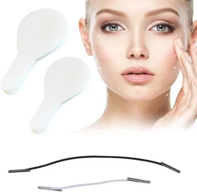 Immagine prodotto di Nastro lifting istantaneo per il viso, 60 pezzi - Adesivi per il viso impercettibili - Adesivi lifting per il viso - Trucco lifting per il viso