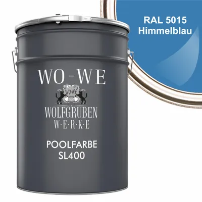 Produktbild von Schwimmbadfarbe Poolfarbe Schwimmbeckenfarbe SL400 Himmelblau ähnl. RAL 5015 - 5L