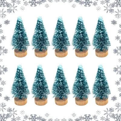 Image de Mini sapin de Noël artificiel, 6,5 cm, décoration de table, lot de 10
