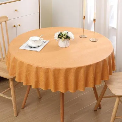 Obrázek produktu pro Kruhový nepromokavý ubrus, 140 cm, žlutý, pratelný