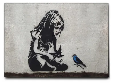 Image de Giallobus -  - Banksy - 100L x 70l cm - Tableau - Toile à cadre standard