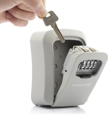 Produktbild von InnovaGoods - LorK Schlüsseltresor, vielseitig einsetzbar im Außenbereich, Schutz vor Verlust und Diebstahl, 10x5,3x12,5 cm, grau, Standard