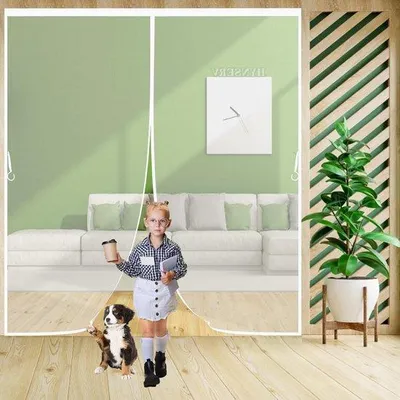 Zdjęcie produktu dla Moskitiera do drzwi – klapka magnetyczna – chroni przed owadami – 150 x 250 cm – biała