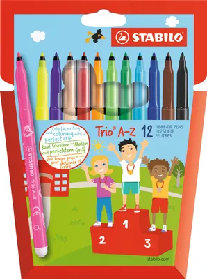 Produktbild von Filzstift - STABILO Trio A-Z - 12er Pack - mit 12 verschiedenen Farben