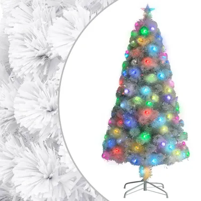 Obrázok produktu pre The Living Store Umelý vianočný stromček s LED biely 120 cm zo sklenených vlákien
