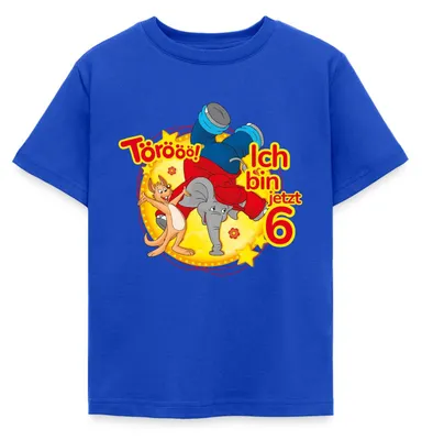 Produktbild von Spreadshirt Benjamin Blümchen Ich Bin Jetzt 6 Kinder T-Shirt, 110/116 (5-6 Jahre), Royalblau