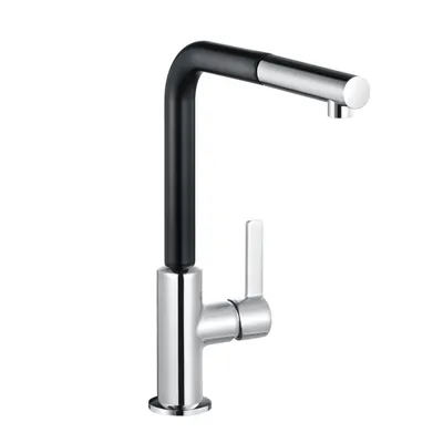 A studio shot of a kitchen faucet.