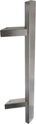 Produktbild von Einseitiger Türgriff gebogen (45 Grad) L=500 mm, X=300 mm, Edelstahl, rechteckig, ohne Griffverbindungsschrauben