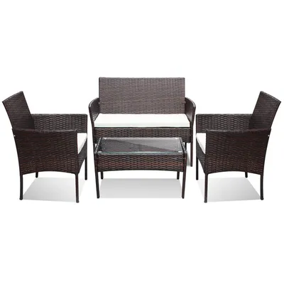Obrázek produktu pro Clanmacy Sedací souprava Balkonová sada Zahradní nábytek Rohová pohovka Jídelní souprava Lounge křeslo Polyrattan hnědá
