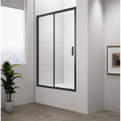 Produktbild von DEEP BLACK Duschtür 1200x1650mm, Klarglas