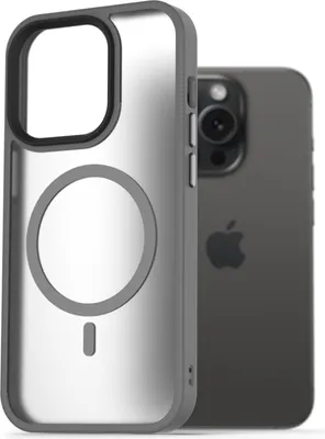 Produktbild von AlzaGuard Matte Hülle, kompatibel mit Magsafe für iPhone 15 Pro, grau