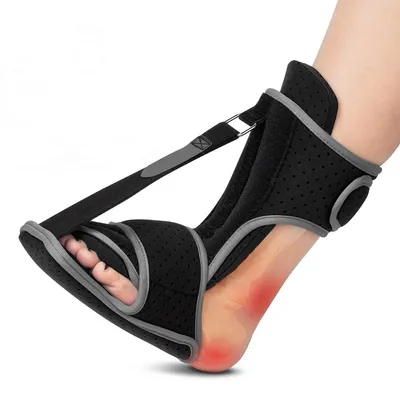 Produktbild von Verstellbare Knöchelbandage für Plantarfasziitis, Fußstütze, verstellbar, Schwarz-Grau