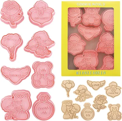 8-teiliges Ausstecher-Set für Valentinstag, Kekse, Kuchen, Backen