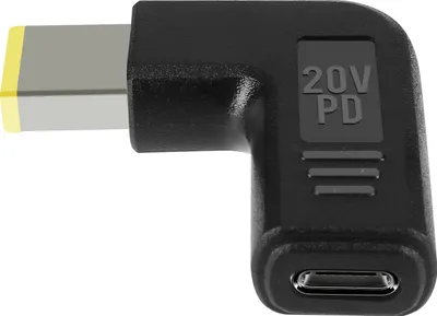 Produktbild von Avizar, Abgewinkelter Ladeadapter von USB-C auf quadratischen Stecker für Lenovo, Schwarz
