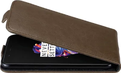 Image de Cadorabo Housse pour OnePlus 5 Housse en marron Flip Etui Housse de portable Case Cover