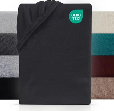 Produktbild von Cashmere Touch Boxspring Spannbettlaken 180-200x200-220 cm, Warmes Winter Bettlaken Anthrazit