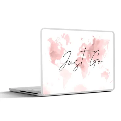 Produktbild von MuchoWow® Laptop Aufkleber Sticker Cover Karte - Rosa - Zitat 31x22.5 cm - Laptop-Deko