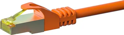 Produktbild von RJ45 Netzwerkkabel S/FTP (PiMF), mit CAT 7 Rohkabel, Orange, 2m