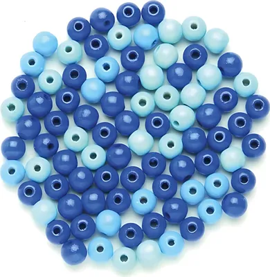 Produktbild von Holzperle blau-mix Ø 12 mm 28 Stück
