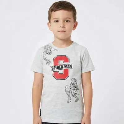 Produktbild von Marvel Spiderman Kinder Jungen T-Shirt Kurzarm Shirt – Grau / 110