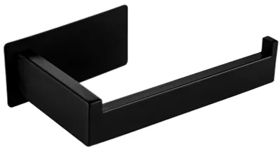 Image de Porte-papier hygiénique adhésif, sans perçage, en acier inoxydable 304 pour les toilettes, la salle de bains et la cuisine (noir)