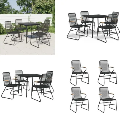 Image de vidaXL 5 pcs. Salon de jardin noir PVC Rotin - Salon de jardin - Salon de jardin - Salon Terrasse