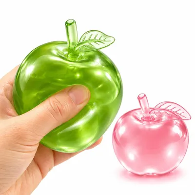 Produktbild von 2pcs Apfel Squishy, süßes sensorisches Knetspielzeug für Kinder & Erwachsene, Stressabbau, Angstlinderung, Entspannung für Büro, Zuhause & Lernen