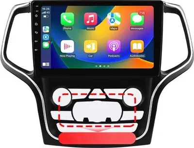 Image de Autoradio avec Bluetooth et CarPlay pour Jeep Grand Cherokee WK2 (2014-2022) – Compatible avec Apple et Android – Système stéréo – Système de navigation – 2 Go de RAM, 32 Go de mémoire interne