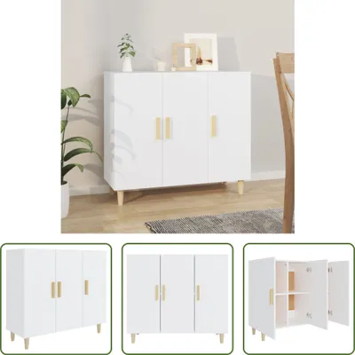 Produktbild von The Living Store Sideboard Weiß 90x34x80 cm Holzwerkstoff