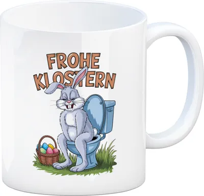 Produktbild von Frohe KLOstern Osterhase Kaffeebecher für Humorliebhaber