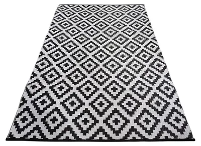 Obrázek produktu pro Kondela Terasový koberec Meirin Typ 3 180x266 cm - černá / bílá / vzor
