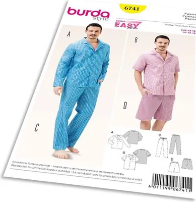 Obrázek produktu pro Střih Burda 6741 - Pánské pyžamo