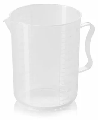 Produktbild von 12x Messbecher, Ø 11 cm, 1 ltr., mit 50 ml Skalierung, Polypropylen
