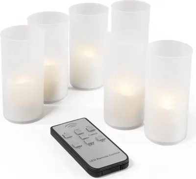 Produktbild von 6er Set LED Kerzen McShine "LC-06", inkl. Fernbedienung, Netzteil + Ladestation
