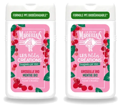 Image de 2 x Gel douche Le Petit Marseillais - Fruits rouges et menthe - 250 ml - Pack économique - 2 pièces