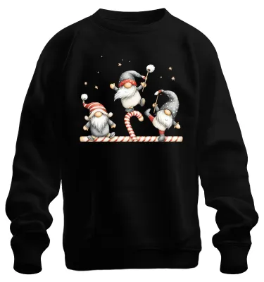 Produktbild von Weihnachtswichtel Zuckerstange süß lustig Geschenk Sweatshirt Pullover, Schwarz, XXL