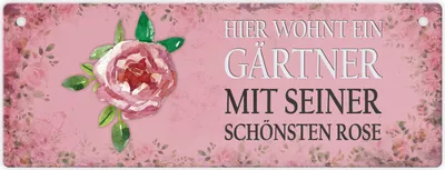 Produktbild von Metallschild mit Spruch: Hier wohnt ein Gärtner mit seiner ... Schild
