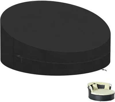 Produktbild von Famanu Schutzhülle für rundes Sonneninsel und Rattan-Loungebett - wasserfest Ø190 x 90/50 cm