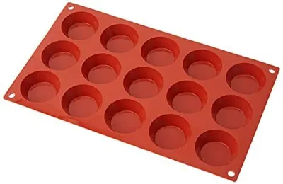 Zdjęcie produktu dla Silikomart SF014, Naczynie do pieczenia muffinek, Prostokątny, 0,375 l, Czerwony, Silikon, 15 mm