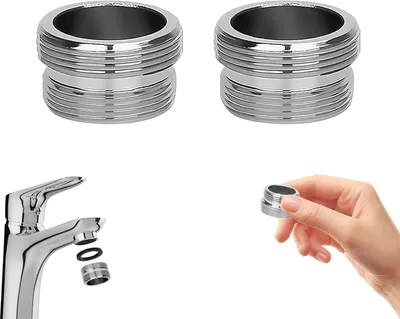 Productafbeelding van RVS Wasserhahn Adapter M22 naar M24 - Set van 2 - Kraan Opzetstuk voor Keuken & Badkamer - Geschikt voor Tuinslangen & Waterfilters