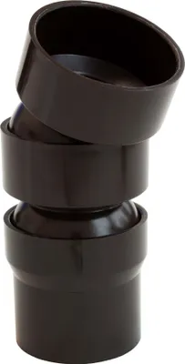 Produktbild von INEFA Flexibler Regenrohrbogen, PVC DN50 / 50mm 22-45 Grad, 2 Bogenstücke Dunkelbraun Dachrinnenzubehör, einfache Steckmontage,  Germany